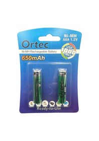 Resim Ortec 1.2v 650mah Ni-mh Aaa Şarj Edilebilir İnce Kalem Pil 