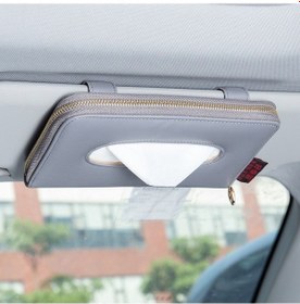 Resim Rogfer Araba Güneşlik Işıklık Asılı Doku Kutusu H052 Gri 