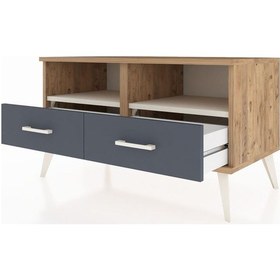 Resim Hyperion Şifonyer 2 Raflı 2 Çekmeceli 88x44x48 Çam-aytaşı/antrasit Aytaşı/antrasit 