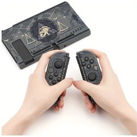 Resim Cloud011 Nintendo Switch Koruyucu Kılıf Seti Mısır Firavunu Desenli Ekran Ve Tutacak Aksesuar 