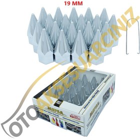 Resim A Kalite Mefsa Bijon Kapağı Sivri 19 Mm Krom 20 Li Set 