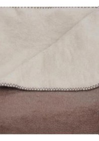 Resim Çift Kişilik Düz Pamuklu Battaniye Çift Taraflı 200 X 220 Kahverengi 