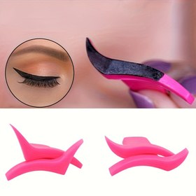 Resim 2'li Set Hipoalerjenik Silikon Eyeliner Şablonları, Profesyonel Kedi Gözü & Kanatlı Liner Kılavuzları, Hassas Uygulama için Kolay Makyaj Şablonları, Normal Cilt Uyumlu, ABS Plastik Sap, Makyaj Aksesuarı | Ergonomik Tasarım | Hipoalerjenik Güzellik Ürünü 