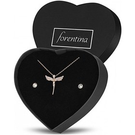 Resim Forentina Kırmızı Güllü Kutuda Siyah Metal Bayan Kol Saati - Mele Siyah 