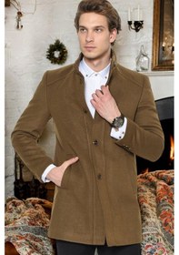 Resim Plt8370 Dewberry Erkek Palto-Düz Camel-Düz Camel 