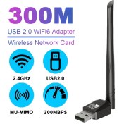 Resim Kablosuz, MIMO Teknolojisi ve Kablosuz Ağ Kartı ile 300Mbps USB 2.0 WiFi Adaptörü - Tak ve Çalıştır, Sürücü Gerektirmez, Yüksek Hızlı İnternet, Uygulama Kontrolü, Düşük Voltaj (≤36V), Insteon Uyumlu 
