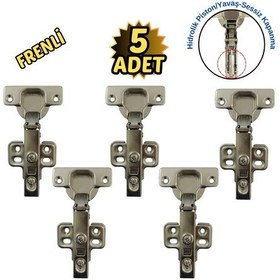 Resim Frenli Dolap Kapak Mobilya Menteşesi Pistonlu 5 Li Saten 