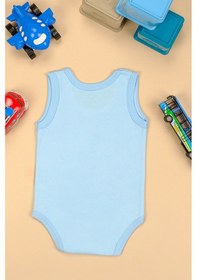 Resim Bebe Tospik Pamuklu Tehlikeliyim Diyorum Baskılı Çıtçıt Body Zıbın Mavı Açık Mavi 