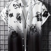 Resim Yaz tatili, Hawai tarzı, erkekler için düğmeli, yaka detaylı, kısa kollu gömlek 