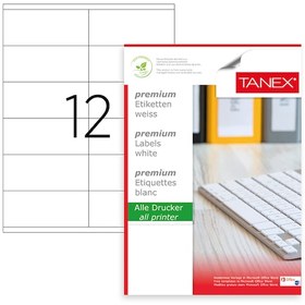 Resim Tanex Tw-2512 105X46MMx100Adet Lazer Yazıcı Etiketi 