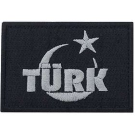 Resim Genel Markalar Türk Bayrak Nakış Işleme Arma Patch Peç 6×8 Cm Siyah 