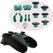 Resim EASEGMER Xbox One Elite Serisi 2 için Metal Parmak Çubukları, 13'ü 1 arada Yedek Manyetik Düğme Kiti Metal Mod 6 Swap Joystick, 4 Kürek, 2 D-Ped, 1 Ayar Aleti (Yeşil) 