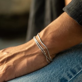 Resim 3 Parça Şık Minimalist Paslanmaz Çelik Erkek Bileklik Seti, Tatil, Randevu ve Günlük Kullanım ile Sokak Stili Kıyafetler İçin İdeal 