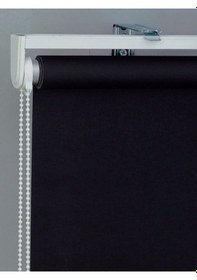 Resim Ithal Kalın Siyah Beyaz Zebra Stor Güneşlik Perde Etek Dilimsiz Alüminyum Kasa Metal Ayak Siyah 