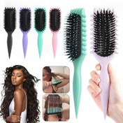 Resim Kıvırcık/Dalgalı Saçlar İçin Premium Boar Hair Fırça - Anti-Statik ve Dağınıklık Stil Aracı | 200°C'ye Kadar Isı Koruma | Salon Kalitesinde Yuvarlak Fırça | Anneler Günü/Sevgililer Günü/Düğünler/Doğum Günleri İçin Mükemmel Hediye, Boar Hair Fırça 