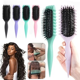 Resim Kıvırcık/Dalgalı Saçlar İçin Premium Boar Hair Fırça - Anti-Statik ve Dağınıklık Stil Aracı | 200°C'ye Kadar Isı Koruma | Salon Kalitesinde Yuvarlak Fırça | Anneler Günü/Sevgililer Günü/Düğünler/Doğum Günleri İçin Mükemmel Hediye, Boar Hair Fırça 