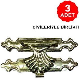 Resim sywoods Büyük tavla klips 3 adet No:4 kutu kapak kilit sarı 