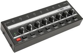 Resim Kulaklık Amplifikatörü, Bağımsız Ses Kontrolü 8 Kanal Stereo Kulaklık Amplifikatörü Düşük Gürültülü Demir Kabuk Sahne Için Tak Ve Çalıştır (AB Fişi) 