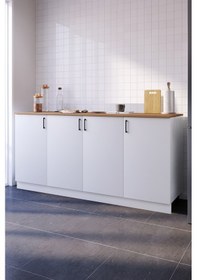 Resim Fere Mutfak Dolabı Alt Modül 200 Cm Tezgah Dahil Beyaz 