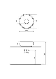 Resim Newarc Elipso Tezgah Üstü Lavabo Krom 