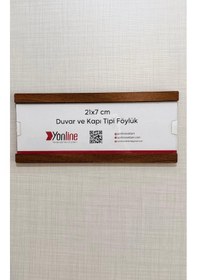 Resim 2'li Kurumsal Kapı İsimliği Kolay Değiştirilebilir Ceviz Desenli Kendinden Yapışkanlı 