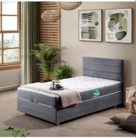 Resim Sofia Tek Kişilik Baza Başlık Comfort Yatak Seti Gri 120 x 200 
