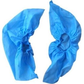Resim Nonwoven Spunbond Tela Yıkanabilir Mavi Galoş 1000 Adet 