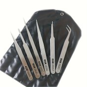 Resim 6 adet Paslanmaz Çelik Pense - Ağır Hizmet Metal Yapısı, Hassas Vida ve Bağlantılar için Ergonomik Tasarım, Pil Gerektirmez, Dayanıklı ve Kolay Temizlenebilir DIY Projeleri, El Sanatçıları, Atölye Kullanımı, El Sanatları Temelleri, Şık Metalik Kaplama, Kolay Temizlenebilir Malzeme 