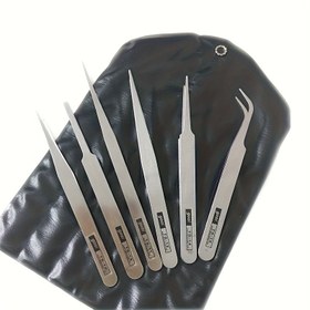 Resim 6 adet Paslanmaz Çelik Pense - Ağır Hizmet Metal Yapısı, Hassas Vida ve Bağlantılar için Ergonomik Tasarım, Pil Gerektirmez, Dayanıklı ve Kolay Temizlenebilir DIY Projeleri, El Sanatçıları, Atölye Kullanımı, El Sanatları Temelleri, Şık Metalik Kaplama, Kolay Temizlenebilir Malzeme 