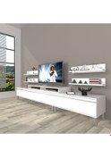 Resim Decoraktiv Ekoflex 270r Mdf Krom Ayaklı Tv Ünitesi Tv Sehpası Beyaz 