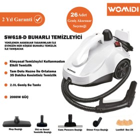 Resim womidi SW618-D Çok Fonksiyonlu 28 Parça Buharlı Temizleyici Paspas - Buharlı Temizlik Makinası 