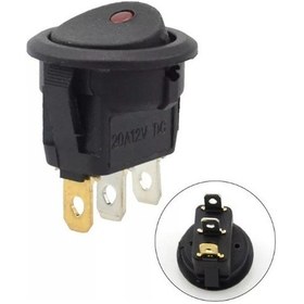 Resim Ic-132 Yuvarlak Nokta Işıklı Kırmızı Anahtar On-Off 3P 12V 25 Adet 