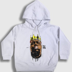 Resim Unisex Çocuk Beyaz Crown The Notorious BIG Kapüşonlu Sweatshirt 