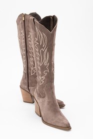 Resim Ataköy Ayakkabı KADIN DERİ WESTERN ÇİZME VIZON SUET 