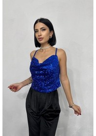 Resim Ge Ticaret Saks Askılı Degaje Bluz Saks 