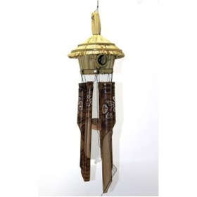 Resim Hasır Kuş Yuvalı Bambu Çan 50 Cm 