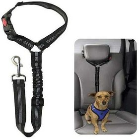 Resim Pazly Esnek Ayarlanabilir Baş Destekli Köpek Emniyet Kemeri - Yansıtıcı, Siyah, 45x84 Cm 
