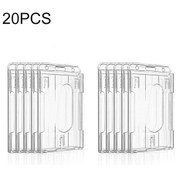 Resim 20 Pcs Sert Plastik Kimlik Rozeti Kart Tutucu Entegre Entegre Enjeksiyon Kalıplı Şeffaf Çift Taraflı Kart Tutucu, Size:vertical Type Ps 