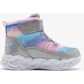 Resim Skechers Infinite Heart Lights - Lovin Hearts Küçük Kız Çocuk Gri Işıklı Bot 303054N Smlt 