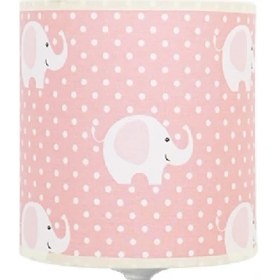 Resim Şenay Aydınlatma Çocuk Odası Masa Lambası Kumaş Abajur-Pembe Fil 
