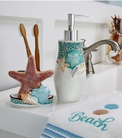 Resim Skl Home By Saturday Knight Ltd. South Seas Sabunluk, Reçine, Turkuaz/beyaz, Losyon/sabun Dispenseri 