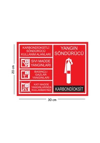 Resim Metal Yangın Söndürücü Karbondioksit 20x30 Cm A4 Uyarı İş Güvenliği Levhası 