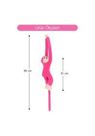 Resim Elleri Yapışan Oyun Ve Uyku Arkadaşı Peluş Maymun Fuşya Fuşya 