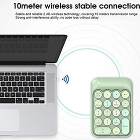 Resim KIMISS AK18 2.4G Kablosuz Sayısal Klavye, Çikolata Klavye Tuşları, Oyun Yön Değiştirme, Ve Sistemlerine Uygun (Yeşil rüya) 