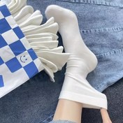 Resim 5 Çift Kadınlar İçin Şık Beyaz Üst Üste Çorap - Nefes Alabilen Konfor, Günlük Kullanım ve Seyahat için Çok Yönlü, Makinede Yıkanabilir, Klasik Tarz, Dayanıklı Yapı, Seyahat Gereçleri 