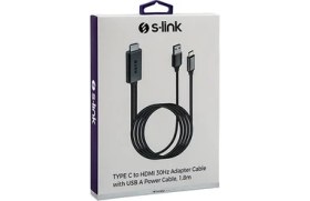 Resim S-Link Swapp SW-513 HDMI To Typec + USB 1.8m Mobil Telefon Uyumlu Görüntü Aktarıcı Kablo 