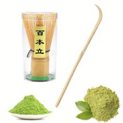 Resim Çay Çatalı (Chashaku) ile Japon Matcha Whisk Bambo (Chasen) - Yüksek Kaliteli Yeniden Kullanılmış Ahşap, Ergonomik Tutuş için Bambo Sap, Dayanıklı ve Düzgün Performans - Matcha Çay Sünneti, Noel, Şükran Günü Hediyesi için İdeal 
