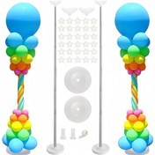 Resim 2 adet, Metal Balon Sütun Kiti Seti, Ayarlanabilir 205.74 cm Balon Standı Balon Kemer Kiti Düğün Doğum Günü Parti Mezuniyet Süslemeleri için 