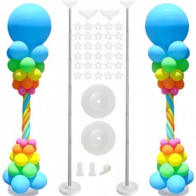 Resim 2 adet, Metal Balon Sütun Kiti Seti, Ayarlanabilir 205.74 cm Balon Standı Balon Kemer Kiti Düğün Doğum Günü Parti Mezuniyet Süslemeleri için 