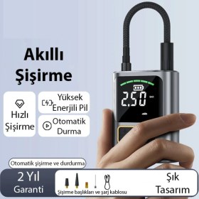 Resim Turbo Şarjlı Lastik Şişirme Kompresörü Digital Ekran Lastik Pompası Honda Pcx Forza 250 İçin 